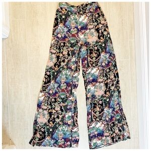 Zara Trafaluc Multicolored Lightweight Flare Pant